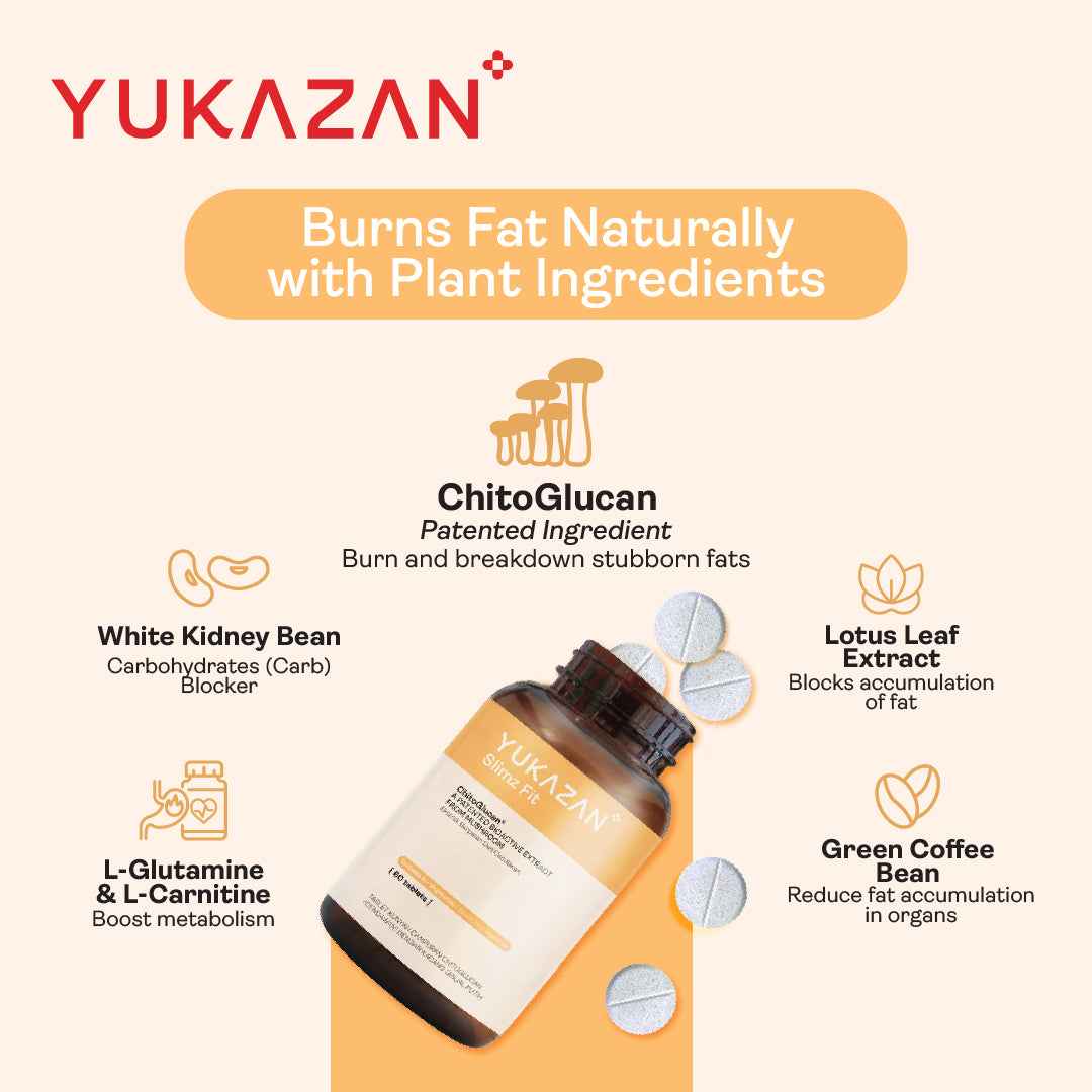 Yukazan Slimz Fit Natural Fat Burner and Slimming Supplement. Stay Slim, Burn Fat Naturally (60s)