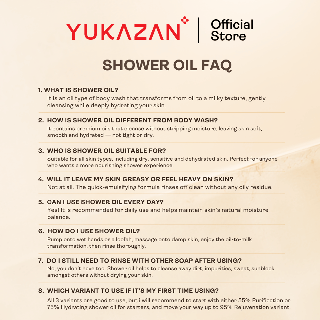 Yukazan 95% Rejuvenation Shower Oil (300ml)