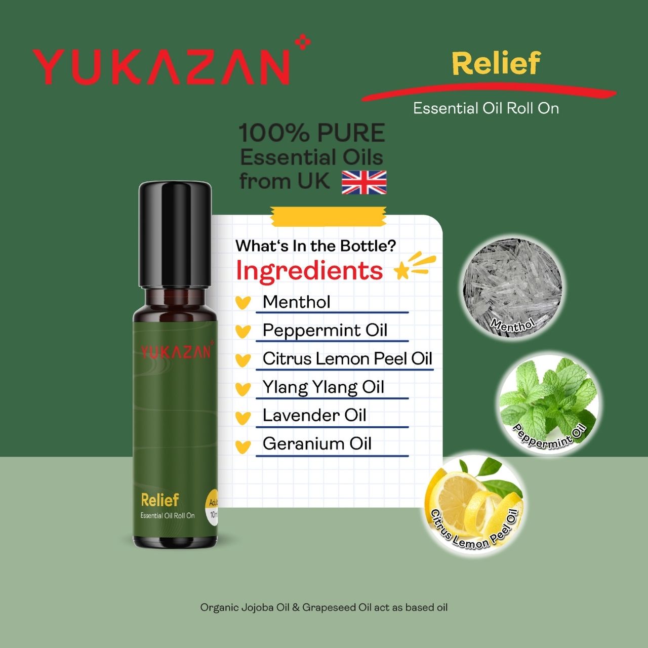 Yukazan 100% Pure Essential Oil Roll On (10ml)