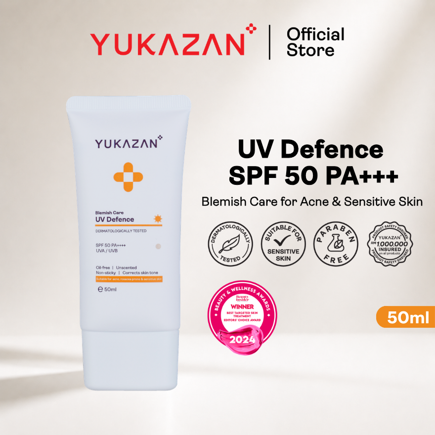 Yukazan Blemish Care UV Defence Sunscreen Sunblock SPF 50+ - 50ml
