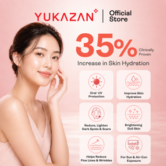 Yukazan Vit Tomato+ Brightening Supplement - Collagen, White Tomato, Oryza Ceramide Chewable Tablet - Oral Sunblock (30's)