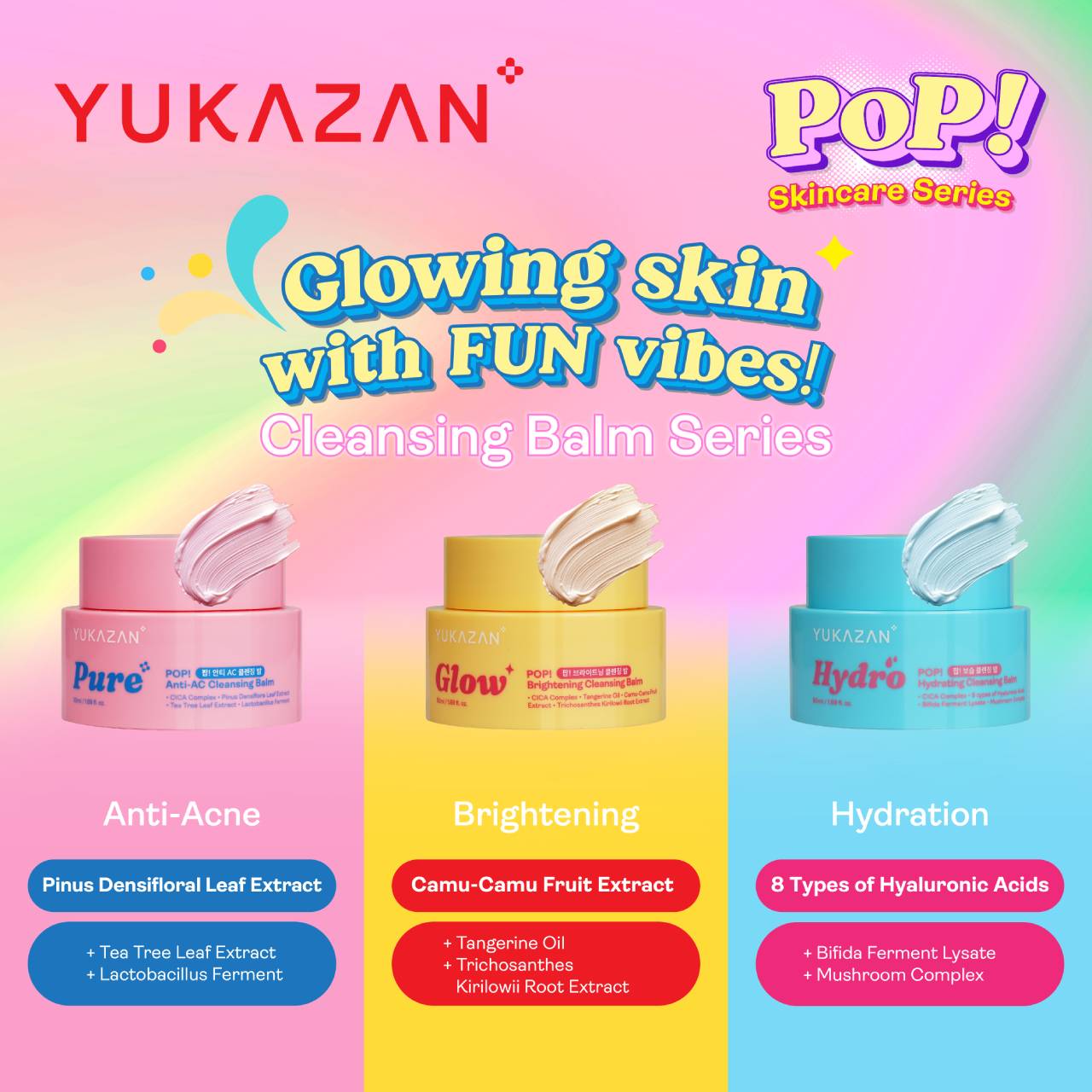 Yukazan POP! Glow Brightening Cleansing Balm Make Up Remover 50ml / Remove Waterproof Make Up / Cleanser