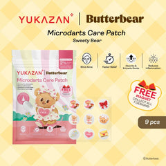 【Yukazan x Butterbear】Microdarts Acne Care Patch 9s | Microneedle Patches for Blind Pimples | Pure Hydrocolloid Skincare
