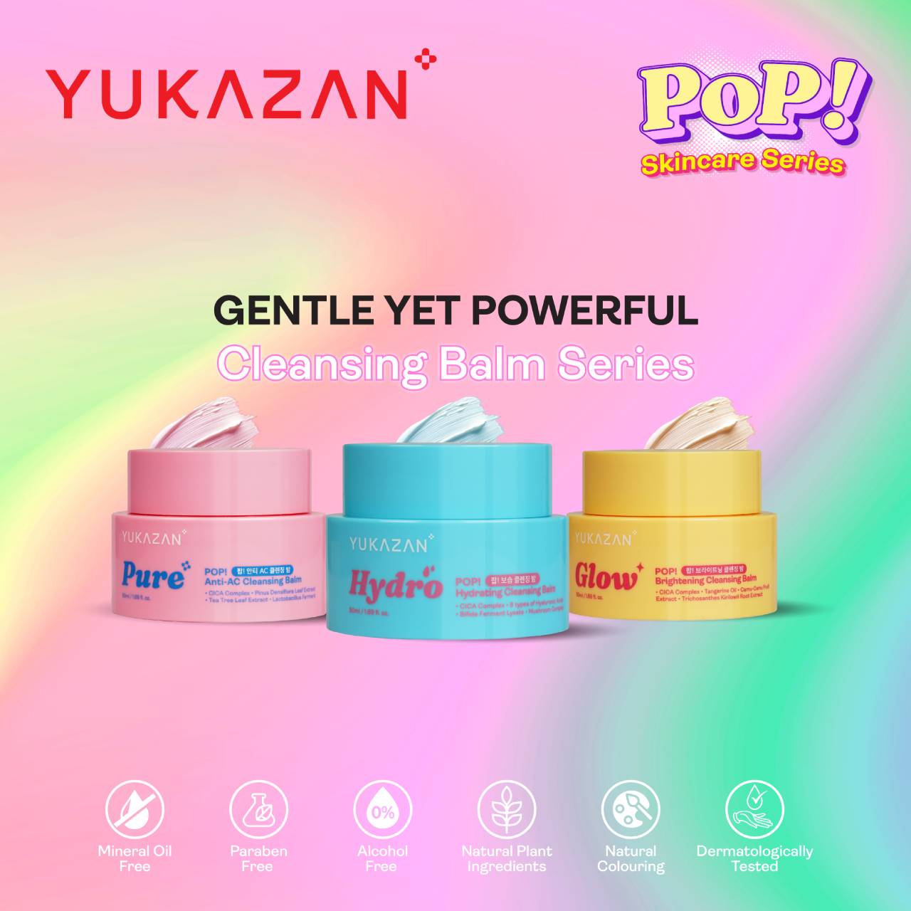 Yukazan POP! Glow Brightening Cleansing Balm Make Up Remover 50ml / Remove Waterproof Make Up / Cleanser