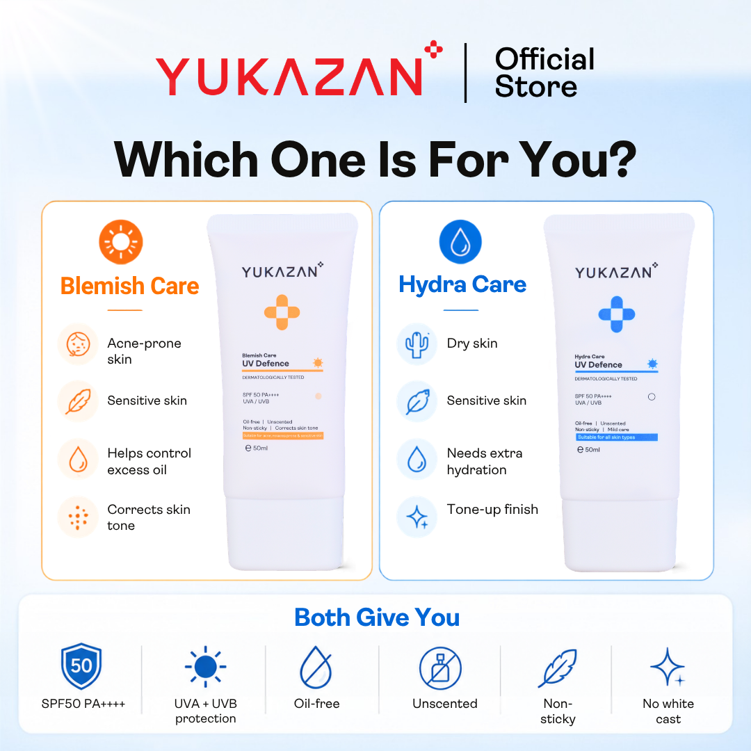 Yukazan Blemish Care UV Defence Sunscreen Sunblock SPF 50+ - 50ml