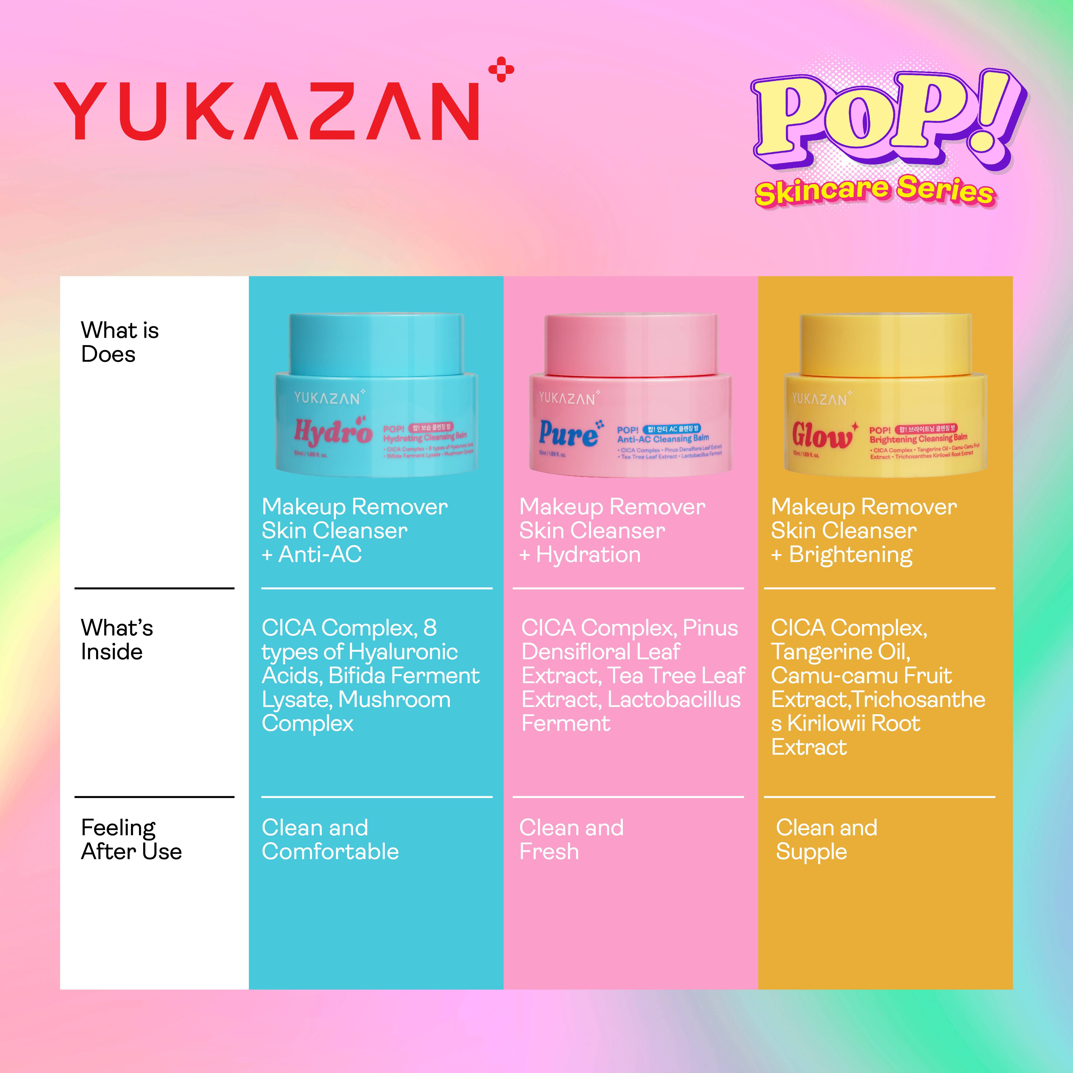 Yukazan POP! Pure Anti Acne Cleansing Balm Make Up Remover 50ml / Remove Waterproof Make Up / Cleanser