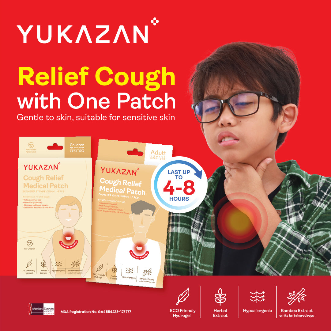 Yukazan Adult Cough Relief Patch (6's) Anti Cough Patch for cough, common cold and sore throat