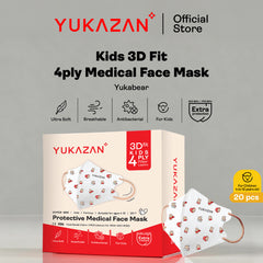 Yukazan Kids 4ply 3D Fit Yukabear Protective Medical Face Mask (20 Pcs/Box)