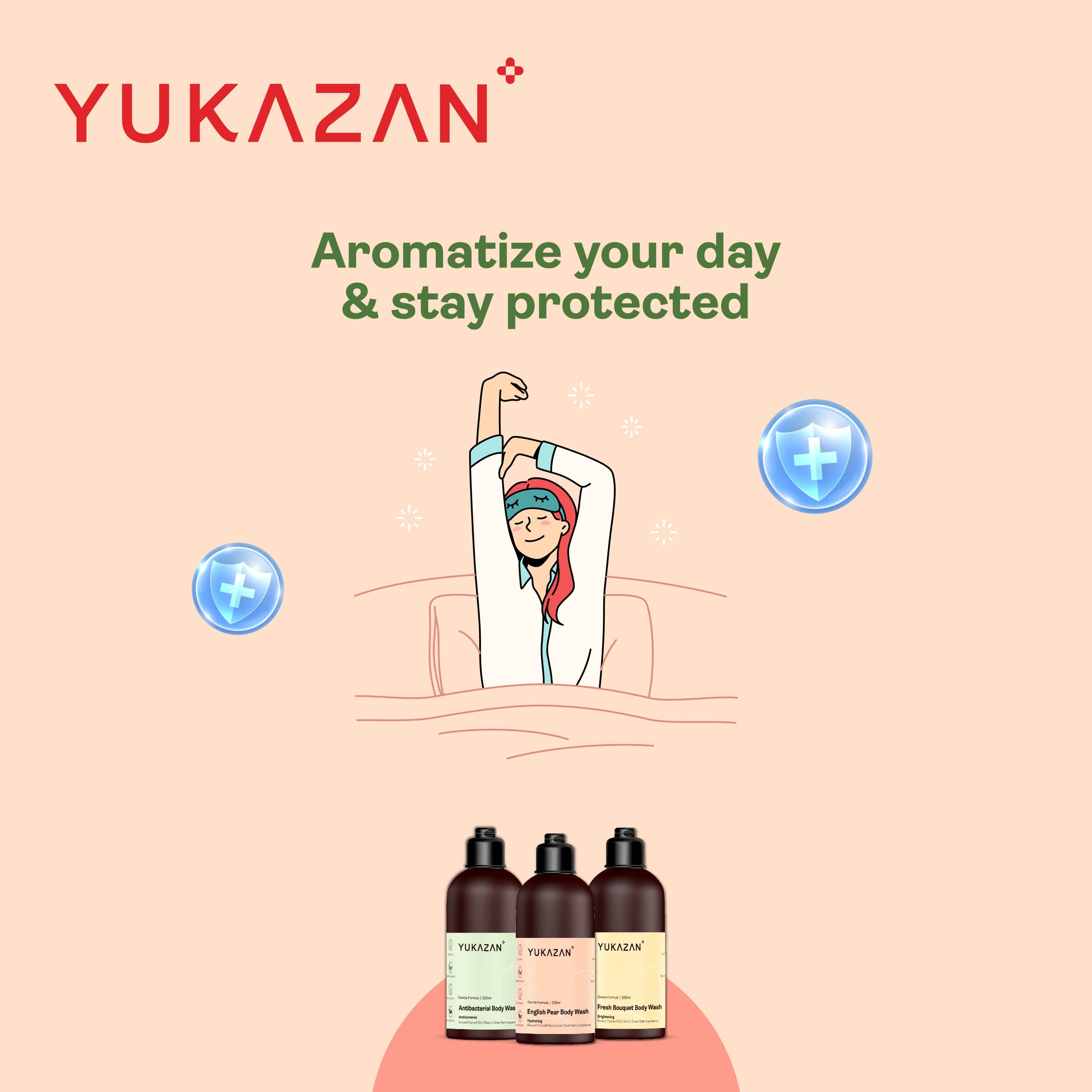 Yukazan Antibacterial Body Wash 230ml Shower Foam / Antibacterial and Alcohol Free / Body Shampoo - Yukazan Official Store