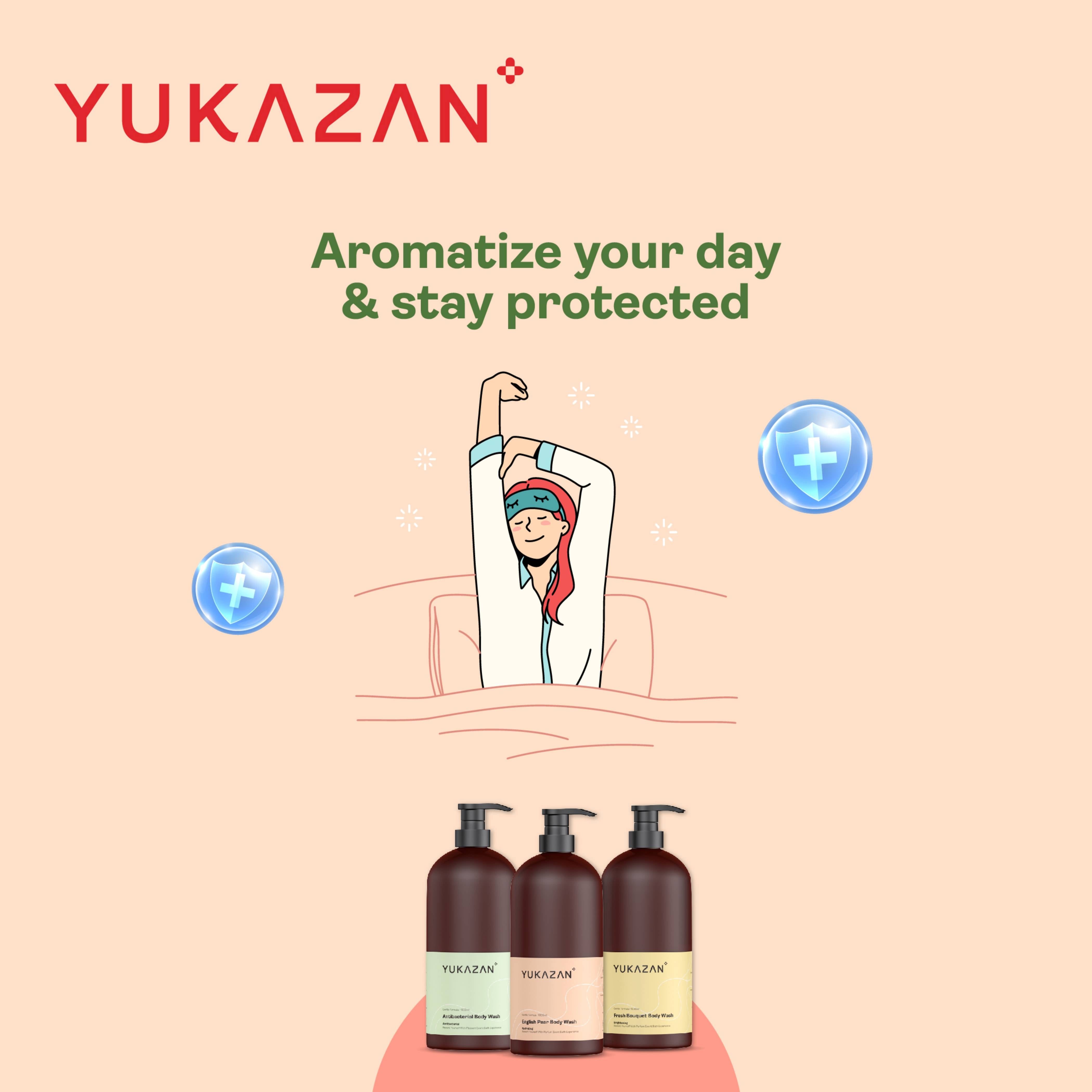 Yukazan Fresh Bouquet Body Wash 1000ml Shower Foam / Antibacterial and Alcohol Free / Body Shampoo - Yukazan Official Store