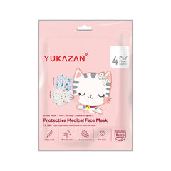 Yukazan Kids 4ply Fluffy Meow & Oyen Meow Protective Respirator Face Mask (50 Pcs/Box) - Yukazan Official Store